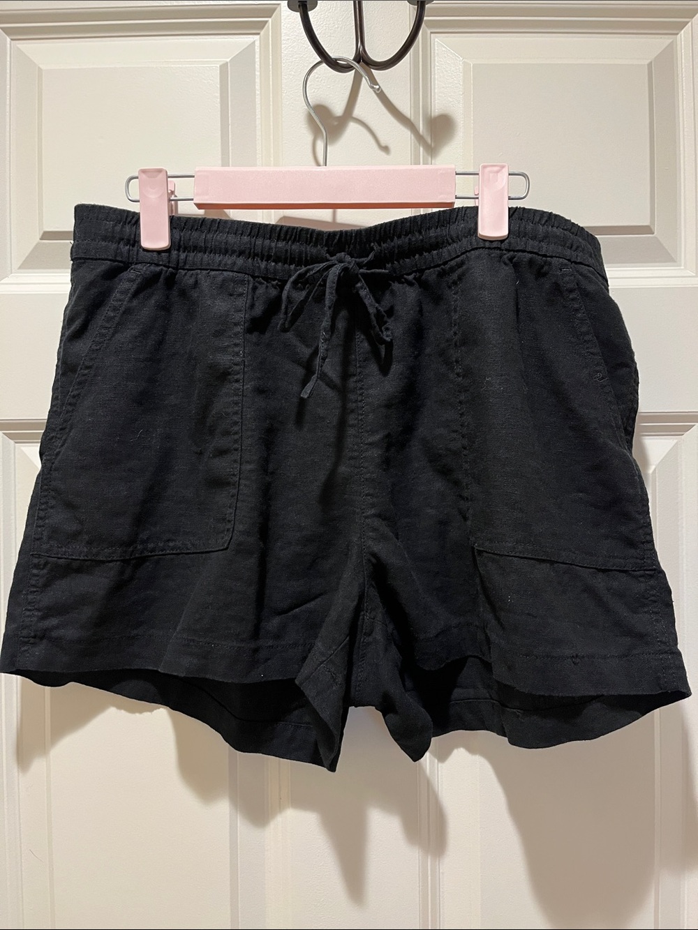 Women's J Crew Black Drawstring Linen Shorts